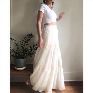 Vintage 70s maxi skirt boho gauzy prairie skirt